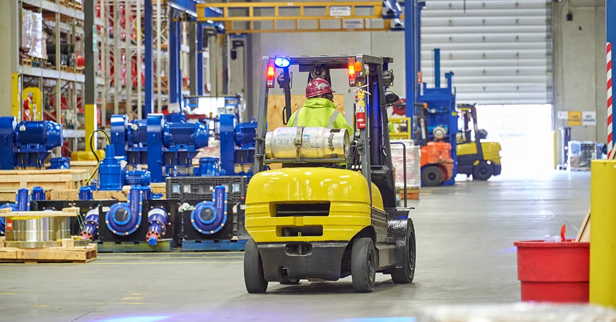 Forklift in manufacturing