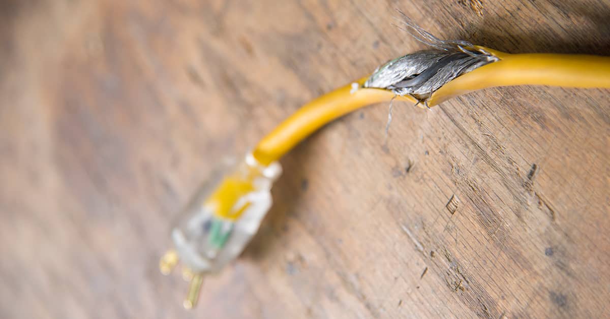 Inspect power cords before using tools