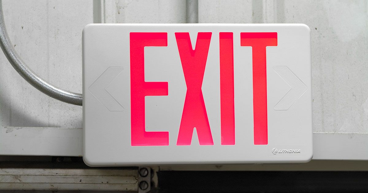 Emergency evacuation exit sign